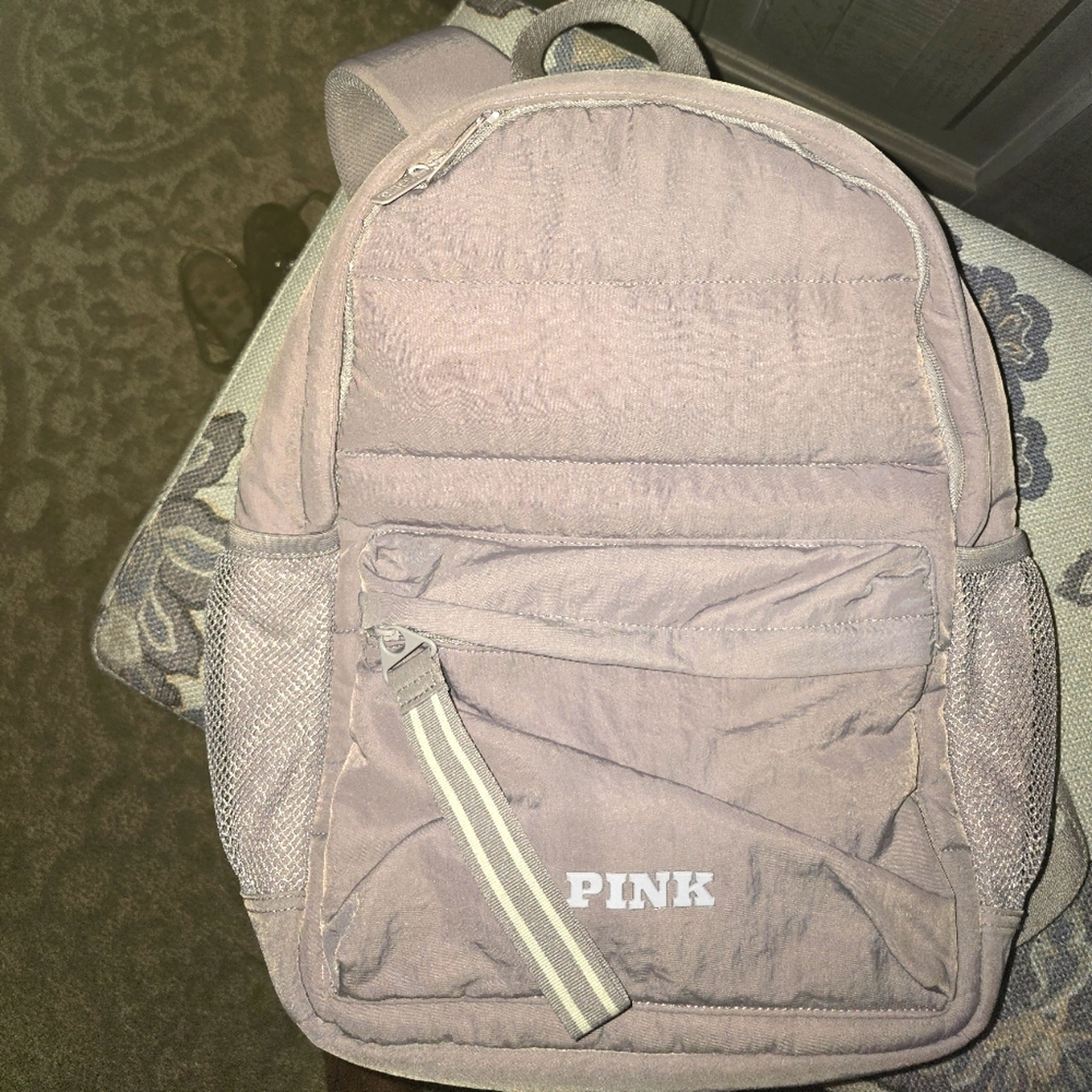 PINK Quilted Puffer Backpack